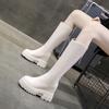 Fashion Women’s Riding Style Platform Knee High Boots Hidden Wedge 10CM Heel Chunky Sole Motorcycle Fashion Long Winter Boots