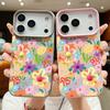 Artistic Full-Cover Gradient Floral Pattern Flexible Shockproof TPU Case for iPhone 17 Pro Max Air 16e 16 15 14 13