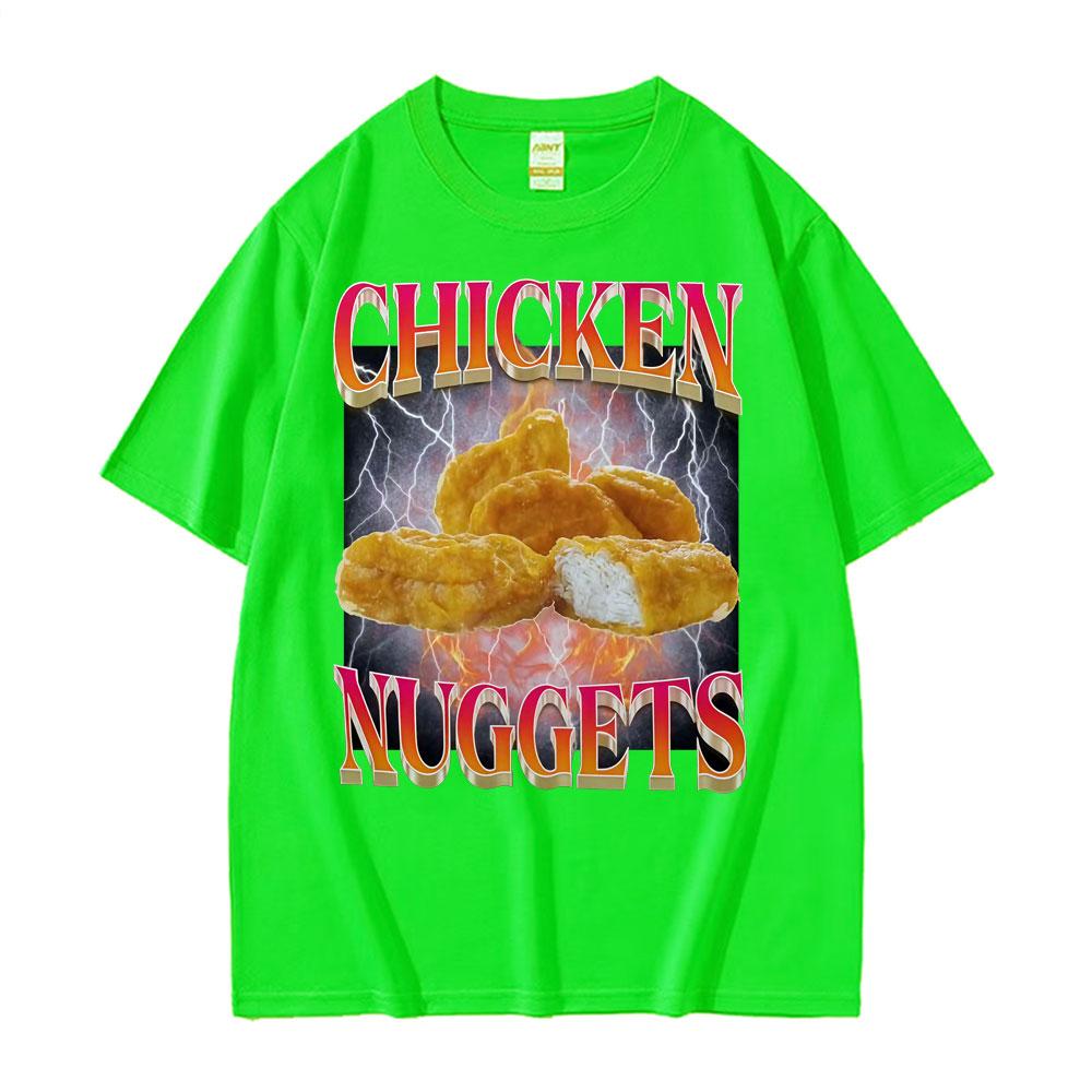 Funny Chicken Nuggets Vintage Style Meme Graphic Tshirt Men Women Hip Hop Gothic Oversized T Shirt 100 Cotton Comfort Tshirts