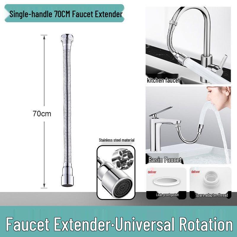Universal Anti-Splash Faucet Extender with Rotating Joint for Balcony Use