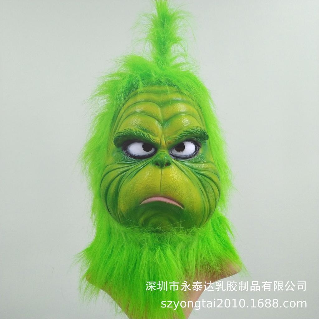 Maschera di Natale Nuovo Mostro Rosso in Lattice Merchandising del Film Il Grinch Copricapo del Grinch - Ora Disponibile