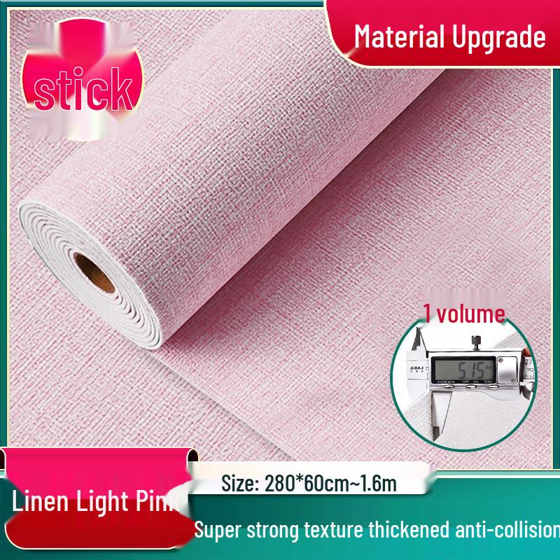 3D Self-Adhesive Linen Wallpaper: Thickened, Moisture-Proof, Light-Blocking, Thermal Insulation, Fire Retardant Aluminum Foil.