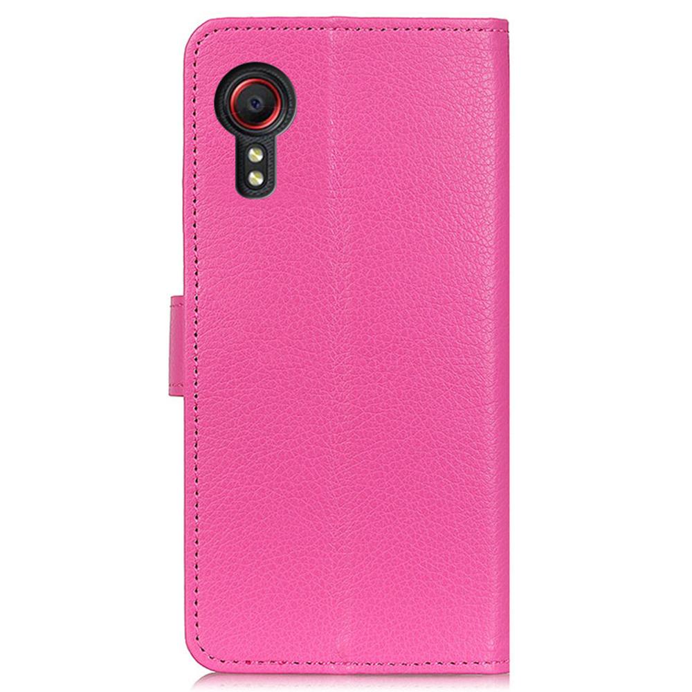 For Samsung Galaxy Xcover7 Leather Case Classic Lychee Texture Phone Wallet Cover