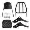 Schwarzes Metall-Motorrad-Rückenlehnen-Set für CMX300 CMX500, Gepolsterte Sozius-Stütze und Montagevorrichtung für Gepäckplattform am Soziusplatz