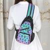 Vielseitiger Mini-Rucksack mit Diamantgittermuster: Multifunktionale Schulter-, Crossbody-, Hüft- und Brusttasche für High-School-Schülerinnen und Frauen.