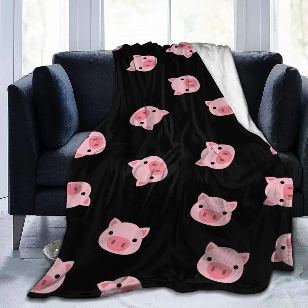 Pig Blanket Gifts for Women Pig Lovers,Pink Pig Blankets for Girls Boys,Cozy Warm Cute Animal Flannel Throw Blanket for Bed Sofa