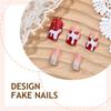 Christmas Themed Red White French Tip False Nail With Elegant ABS Material For Holiday Parties And Daily Wear