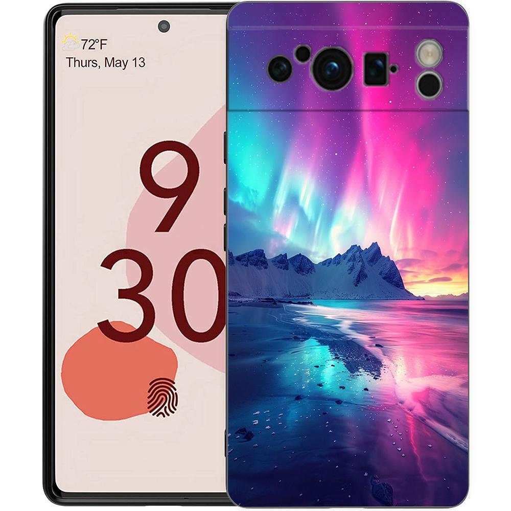 Beautiful northern lights Phone Case For Google Pixel 9 8 7 6 Pro XL 8A 7A 6A TPU Shell Soft Shockproof Black Cover