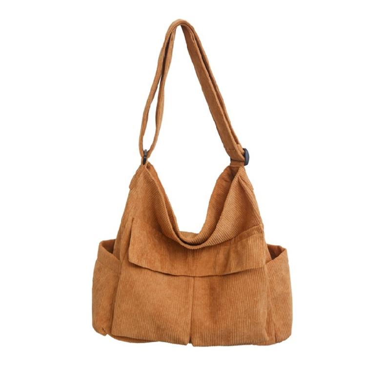 Spacious Corduroy Travel Shoulder Bag Messenger for Easy Carrying of Belongings