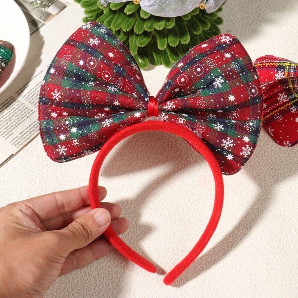 Cute Bowknot Hair Hoop Shiny Christmas Headwear  Merry Christmas Decorations