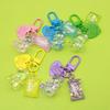 Adorable Hugging Bear Keychain: Colorful Heart Candy Backpack Pendant for Students
