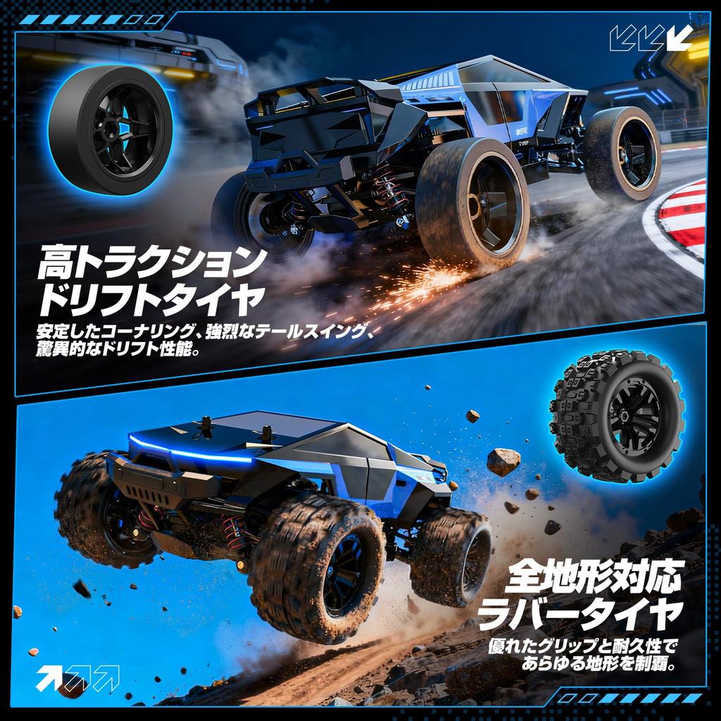 DEERC RC Car for Kids and Top Speed High Dual RC Birthday Gift for and Certified in 1815 Adults, Off-Road Drifting, 4WD, 40km/h, Speed, Tires, Car,