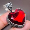 Mozambique Garnet Gemstone Handmade 925 Sterling Silver Jewelry Pendant 2.17" AH-792