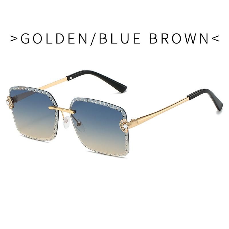 New Rectangle Vintage Sunglasses Women Fashion Square Colorful Classic Casual Frameless Rimless Men Sun Glasses UV400