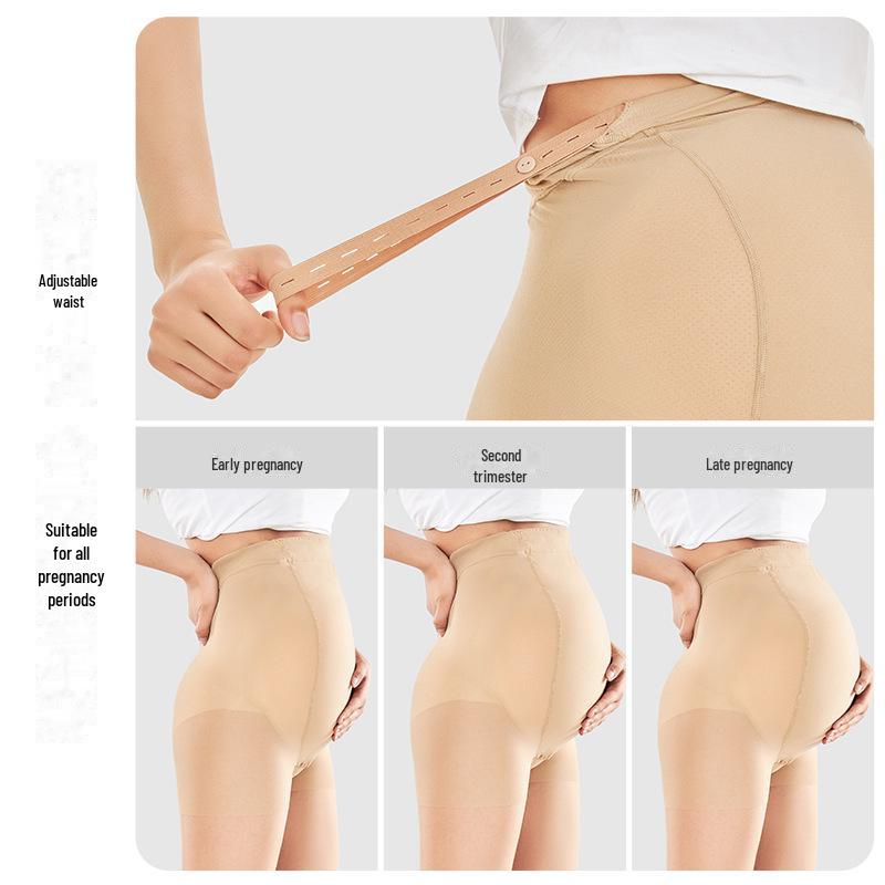 Maternity Stockings: Thin, Anti-Snag, Adjustable Belly Support, Flesh-Colored, Plus Size, Spring-Summer Pantyhose.