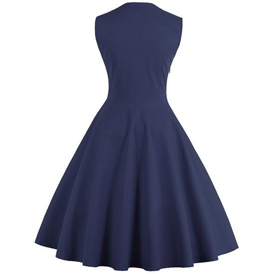 Spring and Autumn Fashion Women's Dress with A Large Swing, Retro Red Polka Dot Mid Length Skirt, Casual Sleeveless Dress