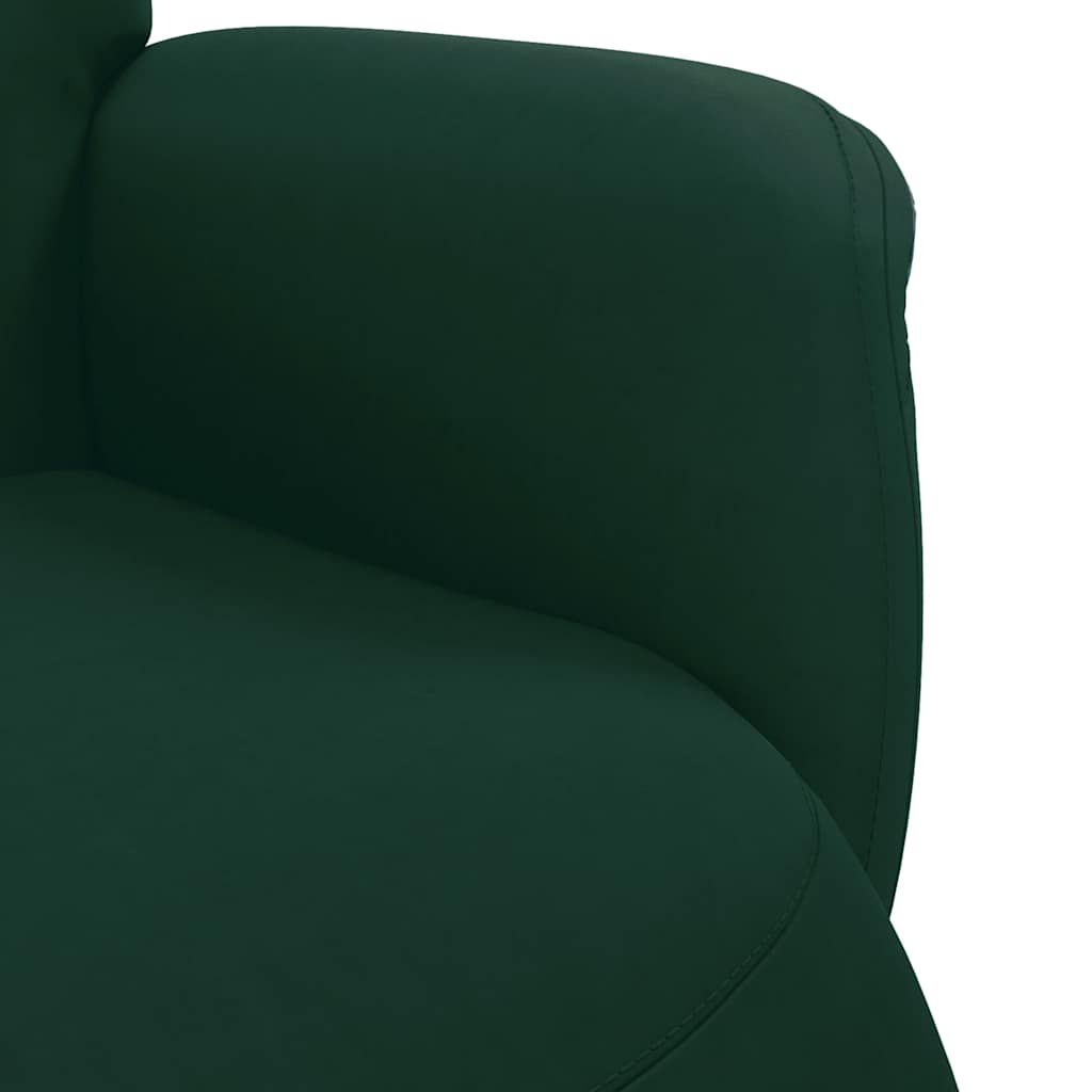 Recliner Chair with Footrest Dark Green Velvet