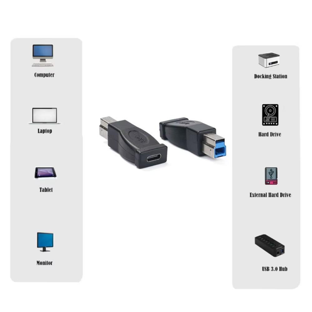 Adaptor Convertor de Transfer Date USB Tip C Femelă la USB 3.0 B Masculin pentru Imprimantă Scanner Hard Disk Extern Conector Laptop