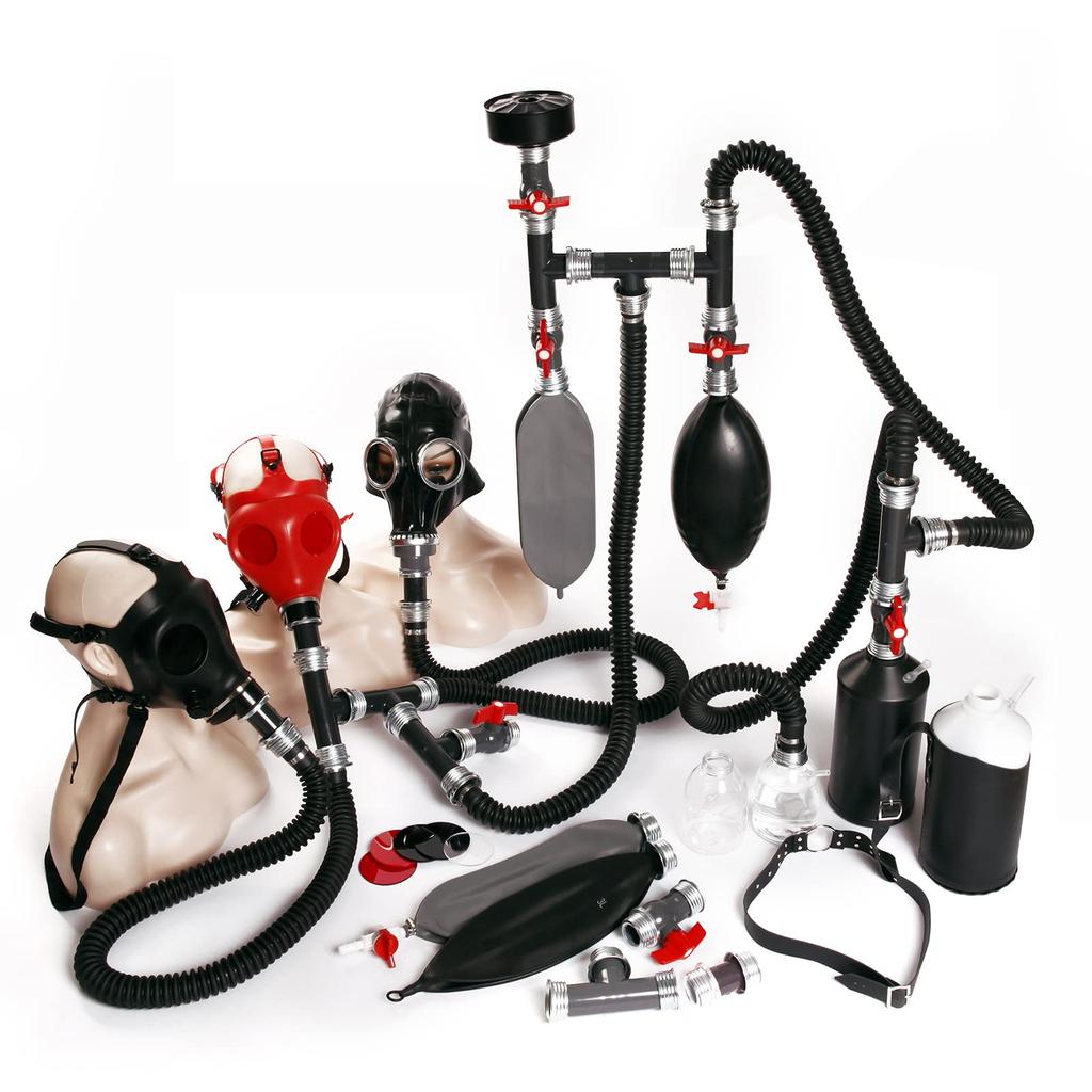Gasmaske Cosplay Gasmaskenzubehör Silika Gasmaske Atemschutzmaske Kostüm Erwachsener Latexkleidung Party Kostümset [Ftshist]