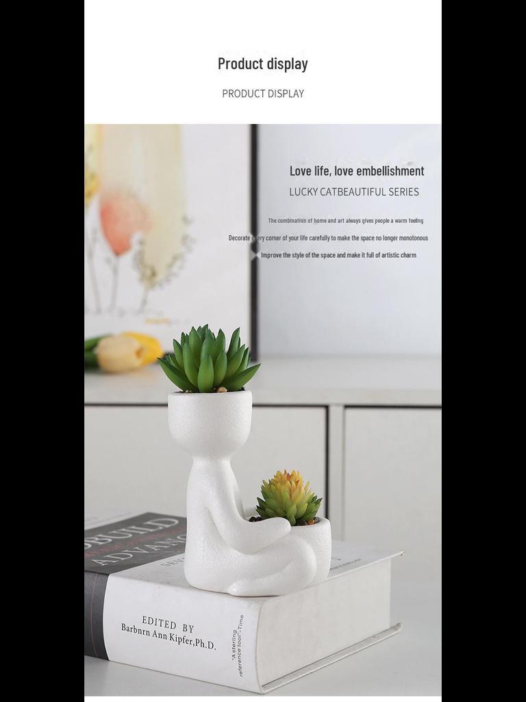 European-Style Succulent Doll Pots: Creative Desktop Green Plant Ornaments