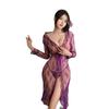 Sexy Spitzenkimono in Übergröße: Transparenter Nachthemd-Dessous mit langem Kleid-Design
