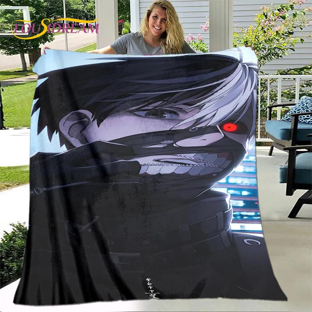 Tokyo Ghoul Japan Anime Cartoon Soft Plush Blanket,Flannel Blanket Throw Blanket for Living Room Bedroom Bed Sofa Picnic Cover