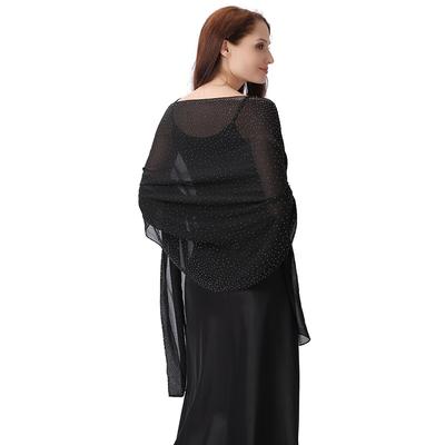 70*190 ס"מ צעיפי שיפון שקופים וכיסויים לשמלות ערב לנשים אלגנטיים רכים משיים מנצנצים