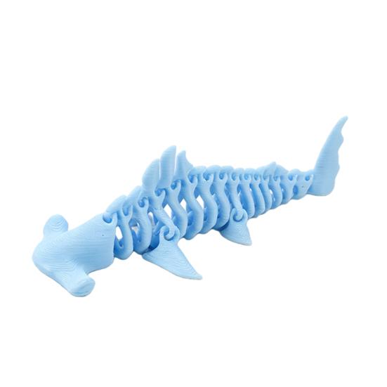 

3D Printed Shark Figurine Flexible Fidget Animal Model Articulated Stress Relief Desk Toy for Adults Kids Office Executive Desk Decor