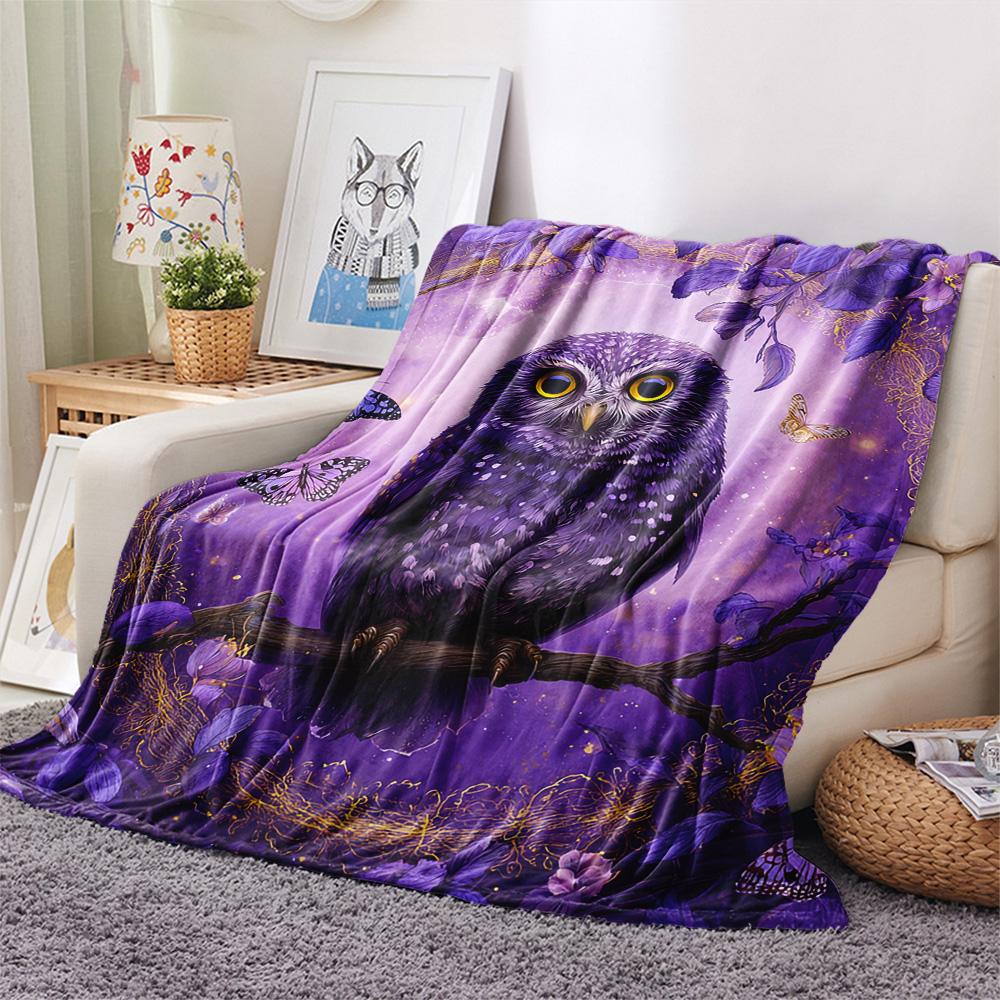 Flanelová deka s potiskem soviček, Vysoce kvalitní, Pohodlná pro všechna roční období, Domácí dekorace, Teplo a pohodlí, Perfektní jako vánoční dárky