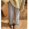 Plus Velvet Wide-leg Pants Women's Autumn and Winter High-waist Loose Casual Straight Glutinous Rice Towel Pants