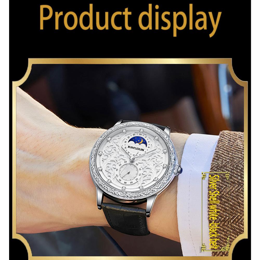 KIMSDUN Montre Homme Marque Top Luxe Montre Rétro cargo, lune, montre mécanique étanche pour homme haut de gamme