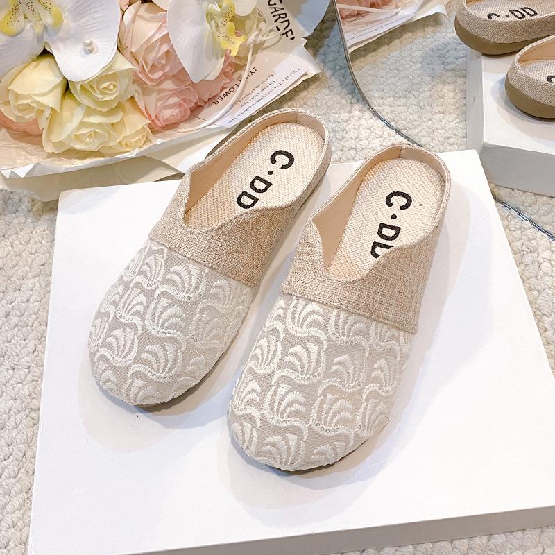 

New flat slippers non-slip hollow cute solid color beach summer outer wear bath women s shoes room home bag head sandals 43 белый