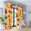 2pcs 2D flat printing Classic Christmas Curtains Christmas Holly Candy Ball Digital Printed Polyester Drapes Family Party Use