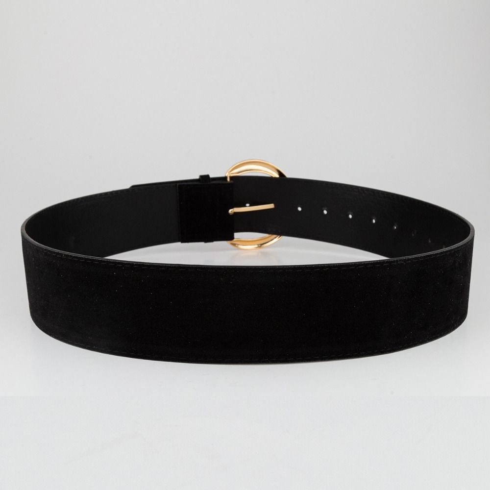 Retro Luxury Design Suede Leather Wide Belt Trendy Casual Pin Buckle Waistband Versatile Trouser Dress Belts For Women