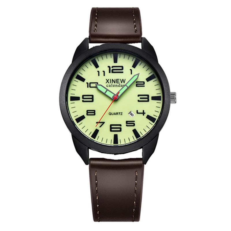 

Чоловічий кварцовий годинник XINEW зі шкіряним ремінцем та датою