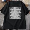 Artistic Eye Collage T-shirt Men Heavy Cotton Tshirt Casual Short Sleeves Graphic T Shirt Trendy Unisex Y2k Clothes Tees