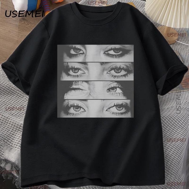 

Artistic Eye Collage T-shirt Men Heavy Cotton Tshirt Casual Short Sleeves Graphic T Shirt Trendy Unisex Y2k Clothes Tees M чёрный