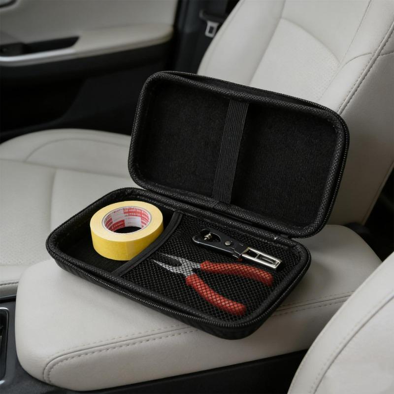 Car Repair Tool Kit Storage Bag Car Terminal Removal Organizer Bag Multiple Sizes Carbon Fiber Pattern With Zipper Tool Storage