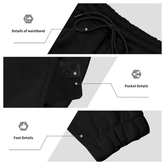 Men Winter Sweatpants Thickened Cargo Pants Warm Casual Baggy Trousers Drawstring Waist Jogger Pants