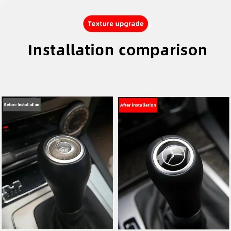 Car Gearbox Control Lever Sticker Shift Handle Decals Accessories For Benz AMG W204 W205 W203 W211 W212 W213 W201 W210 OQ4