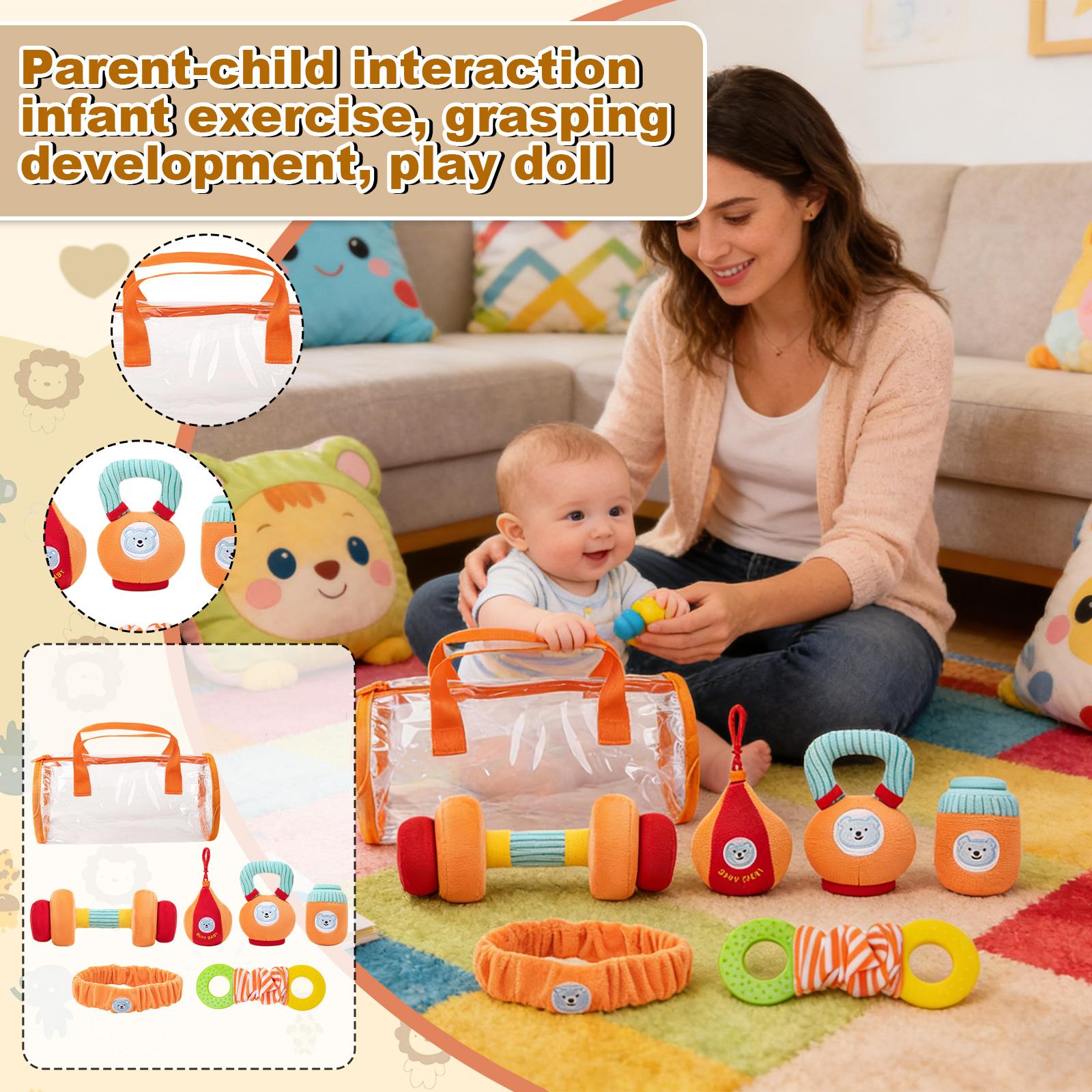 

Baby Fitness Toy Set, Interactive Parent-child Exercise, Grasping And Supporting Baby s Motor Development, Plush Toys. One Size