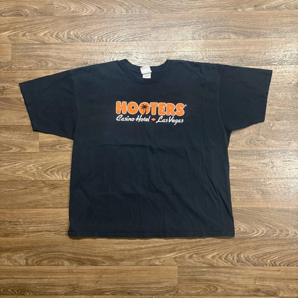 90s / Vintage Original Hooters Las Vegas Casino Hotel Graphic T Shirt Black 2XL