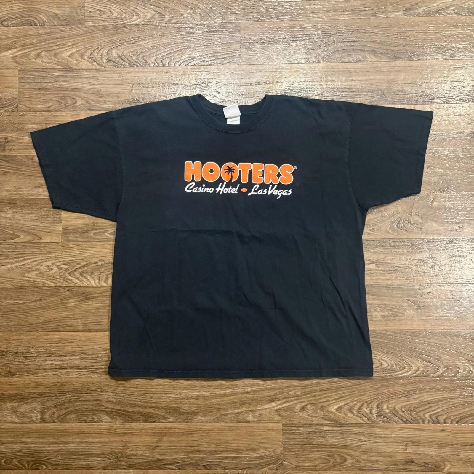 

90s / Vintage Original Hooters Las Vegas Casino Hotel Graphic T Shirt Black 2XL 2XL