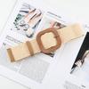 Korean Fashion Women Grass-like Belts Woven Wide Simple Round Button Belts Cotton Linen Elastic Woven High Elastic Dress Belts