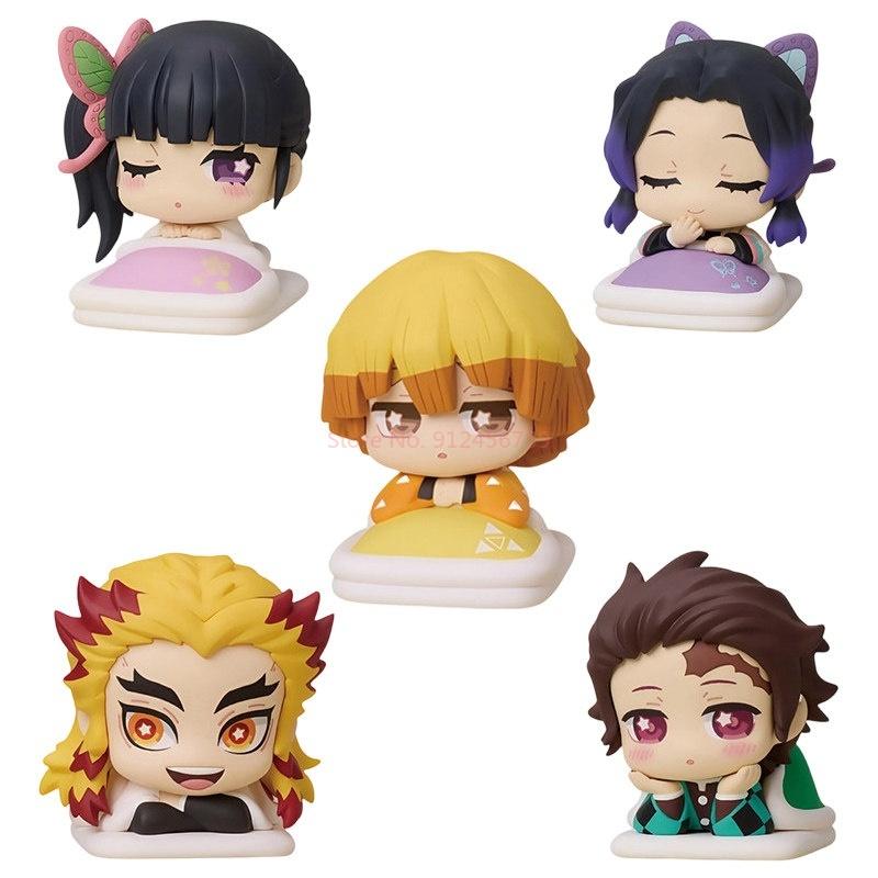 Genuine  Scale Model Demon Slayer Bed Sleep Doll Kamado Nezuko Hashibira Inosuke Collection Model Action Figure Toy Gift