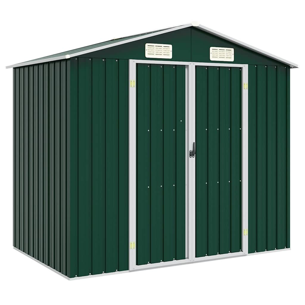 Garden Shed Green 205 x 129 x 183 cm Galvanized Steel
