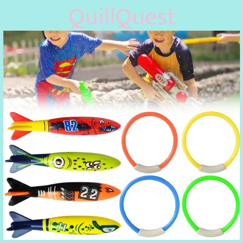 Floating Torpedoes Rings Swimming Pool Toys Dive Sticks Kids Game Prop Gift