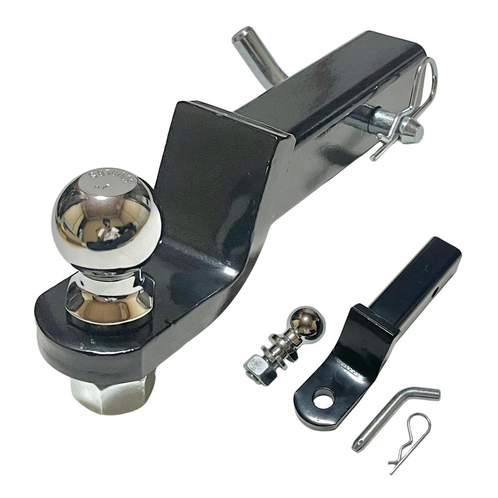 Steel Hitch Ball Mount Set for 2700kg Load Includes Hitch Pin and Clips for Towing Jet and 2-inch Trailers, Capacity, Trailers, Boats, Skis, SUVs/4WDs