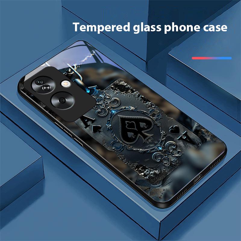 

Подвеска-скелет для Oppo A79 5G 58 78 74 60 4G Reno 11F Realme GT 6 11 Note 50 10 C55 X2 Закаленное стекло Черный чехол для телефона For OPPO A60 4G