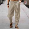 Summer  Hip-hop Breathable Cotton Linen Loose Sports Men’s Casual Pants